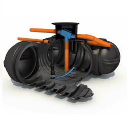 Depósito de agua 3500 litros para el aprovechamiento del agua de lluvia enterrado con bomba RothRain 3500 Eco