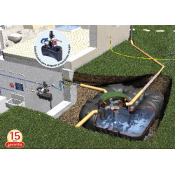Depósito 3000 litros aprovechamiento de agua de lluvia Pack Platin Eco Plus GRAF