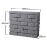 Depósito agua de lluvia decorativo 400 litros Rocky Granito con grifo y filtro rectangular