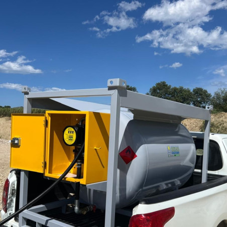 Depósito de gasoil 900 litros acero transportable con bomba 12 V Homologación ADR