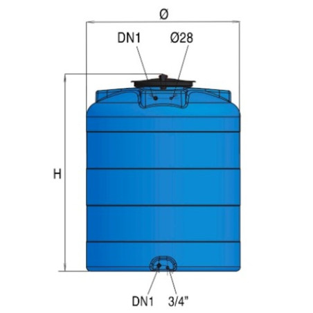 Depósito de Agua Potable 5000 Litros Vertical CV