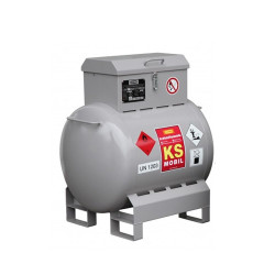 Depósito de gasolina móvil de acero inoxidable 200 litros con bomba eléctrica y homologación ADR ATEX