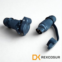 Conector y Tomacorriente DIN 9680 3 polos 6–24 V IP 54 | Rexcosur