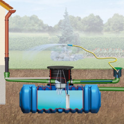 Depósito enterrado 5000 litros Flat L Pack agua de lluvia Jardín GRAF