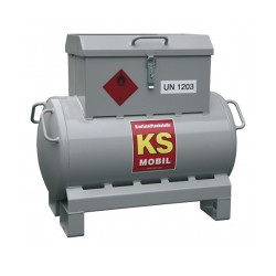 Depósito gasolina de acero 90 litros, bomba manual, homologación ADR