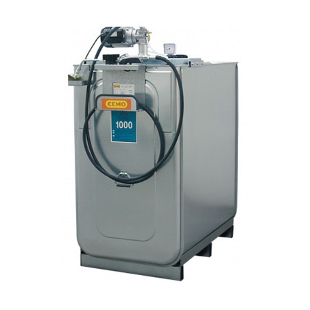 Depósito HDPE 750 litros galvanizado con bomba eléctrica para lubricantes (Aceite)