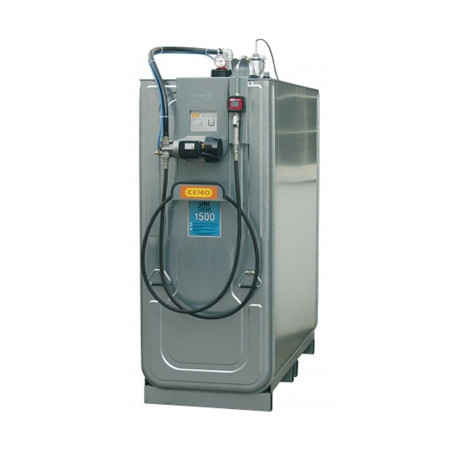 Depósito HDPE 1500 litros galvanizado con bomba eléctrica para lubricantes (Aceite)