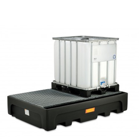 Cubeto IBC 1100 / 2 PE con rejilla de acero galvanizada