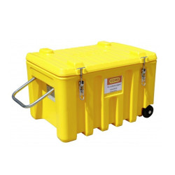 Baúl contenedor caja almacenaje herramientas carretilla CEMbox 150 l amarillo