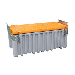 Baúl contenedor caja almacenaje herramientas CEMbox 250 l con enganche grua gris/naranja
