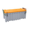 Baúl contenedor caja almacenaje herramientas CEMbox 250 l con enganche grua gris/naranja