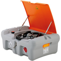 Depósito de gasoil 220 litros Pick Up con bomba eléctrica CENTRI SP 30 12 V, batería, cargador y tapa CEMO